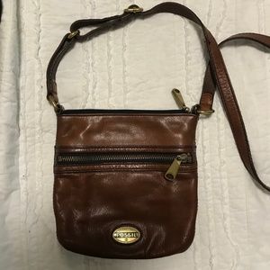 Fossil Brown Leather Crossbody Purse